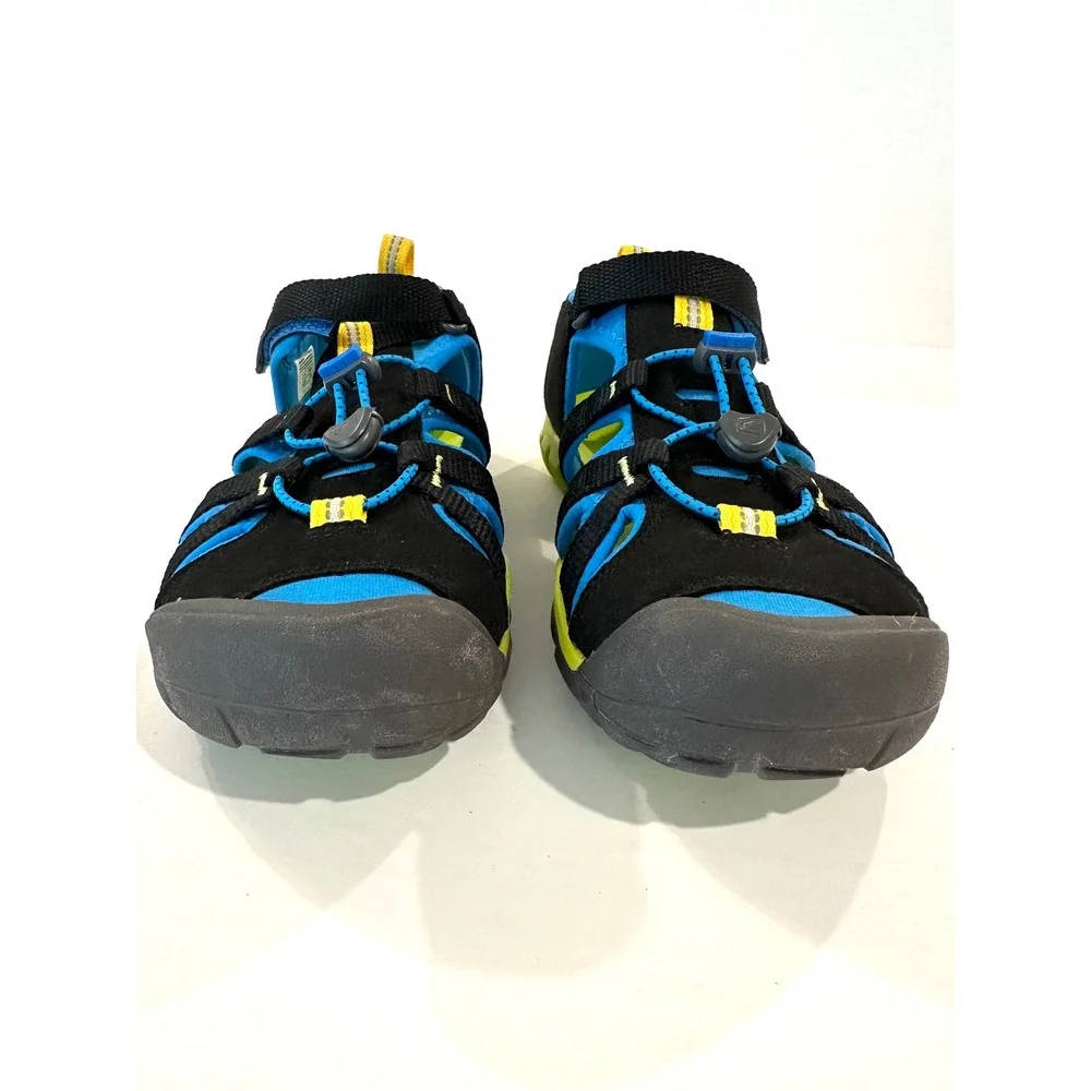 KEEN‎ Seacamp II CNX Water Sandals Black Blue Yellow Kids 5 / Women's 6.5-7