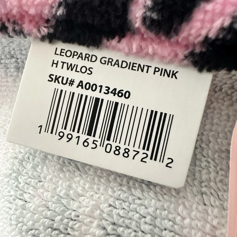 Betsey Johnson Pink‎ Leopard Gradient Hand Towel 16x26 Cotton Bathroom NWT