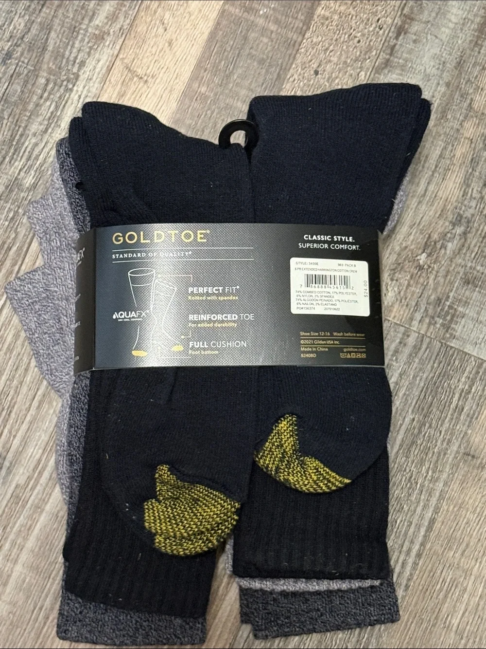 NWT Men's Extended Size Goldtoe Socks 12-16