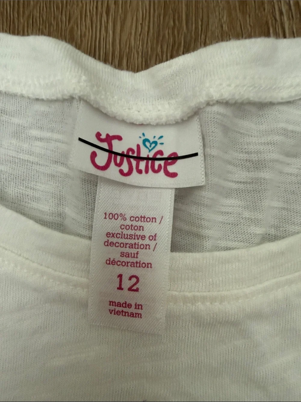 Justice girls white
