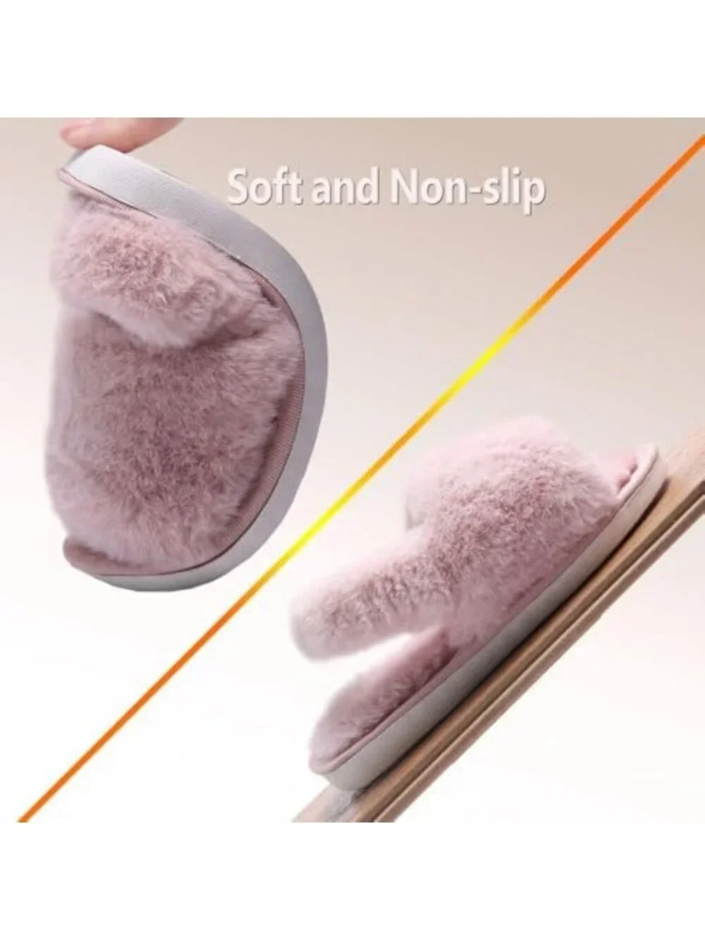 Cozy Fuzzy Fluffy Slippers for Girls - Cross Band Fur Slides & Open Toe Flip