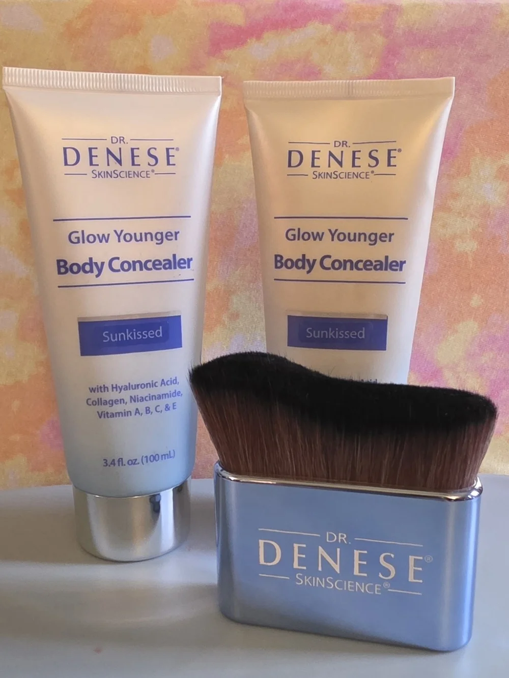 Bundle Of 2 Dr Denese Glow Younger Body Concealers plus Bonus Brush - Sunkissed
