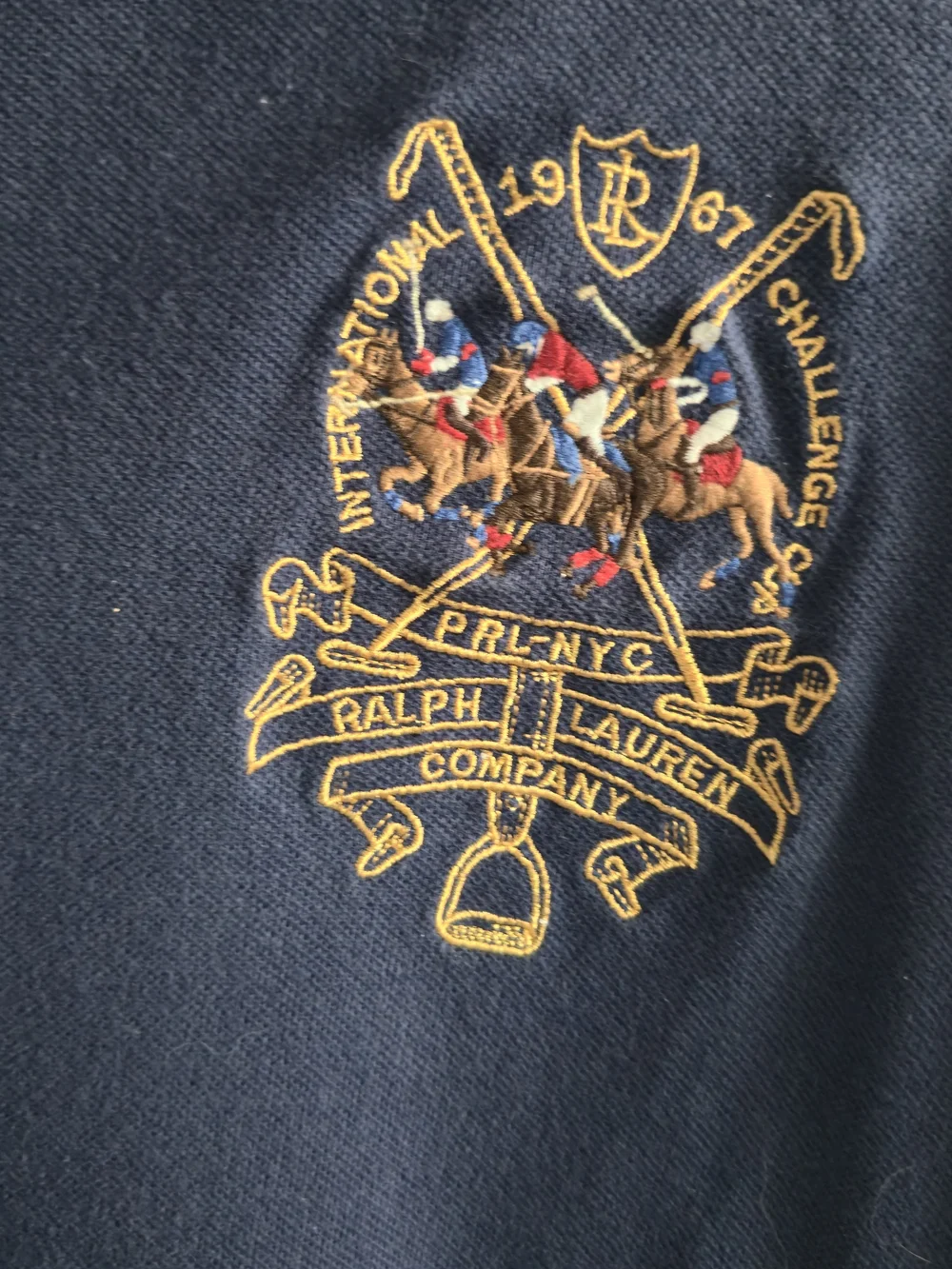 Polo Ralph Lauren Triple Pony Navy Blue Custom Fit‎ Polo Top