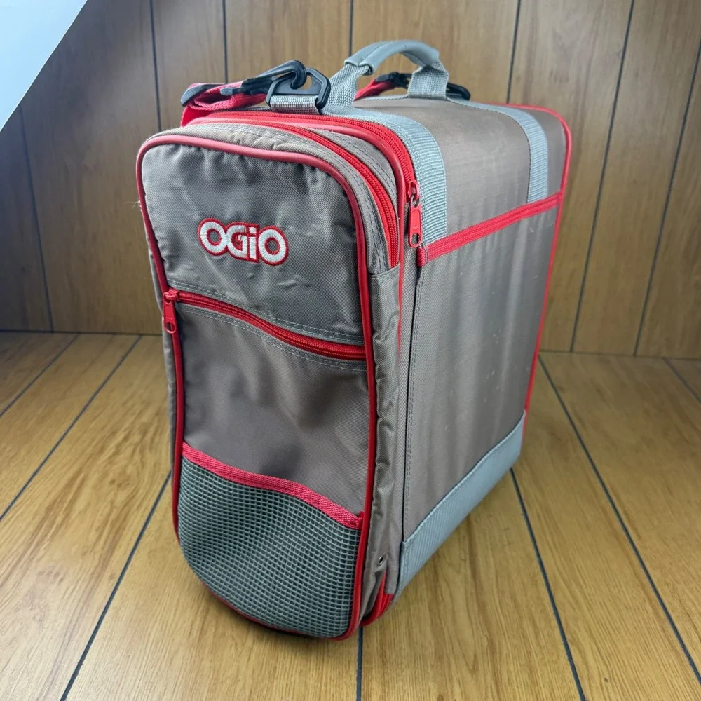 OGIO The Original Locker Bag Grey Red Gym Golf Travel Gear Organizer Bag