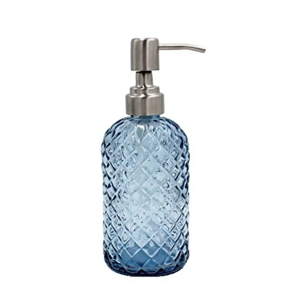 16 oz Diamond‎ Pattern Glass Soap Dispenser