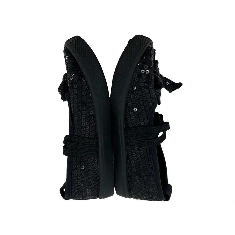 Chatties Black Sequin Shimmer Ballet Flats Size 7/8 Toddler Girl’s