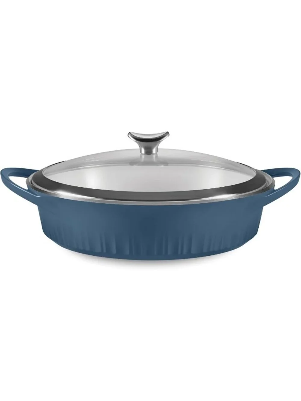 Lightweight 4-Qt Nonstick Cast Aluminum Braiser with Lid for Even Heat Cooking
