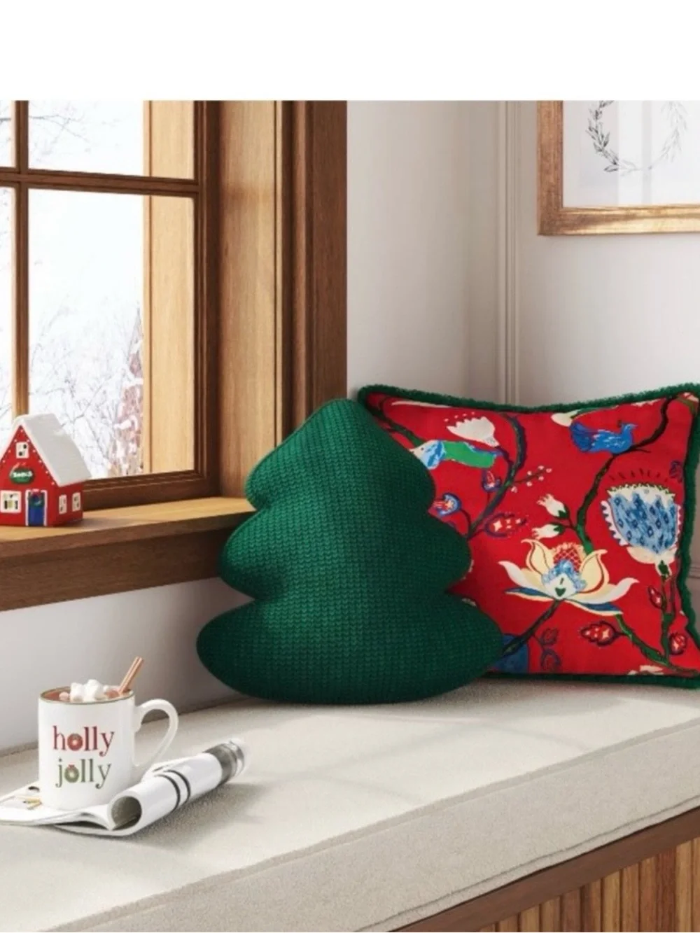 2 Target Threshold™ Square Floral Throw Pillow Red Decorative Garden Pattern NEW