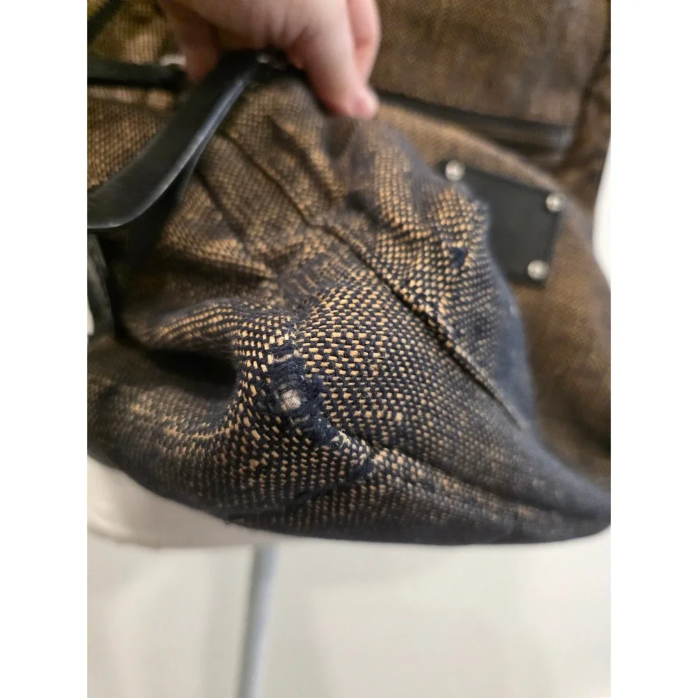 FRYE‎ Ivy Nylon Backpack Brown Black Grunge Distressed Travel