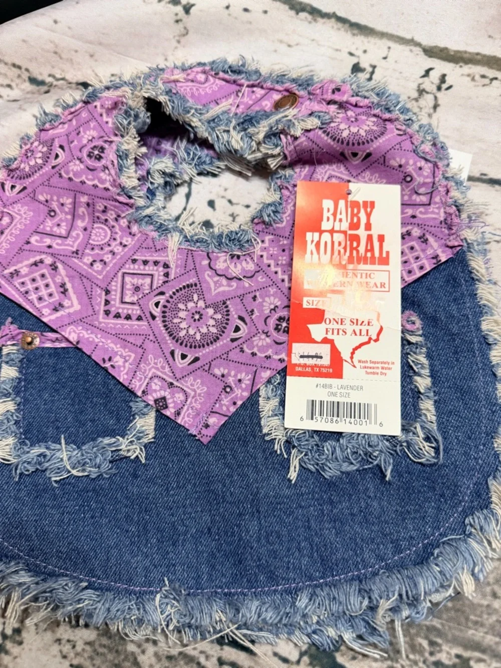 Western Baby Cowgirl Denim Bandana‎ Bib Set / Rodeo Outfit Photo Prop”
