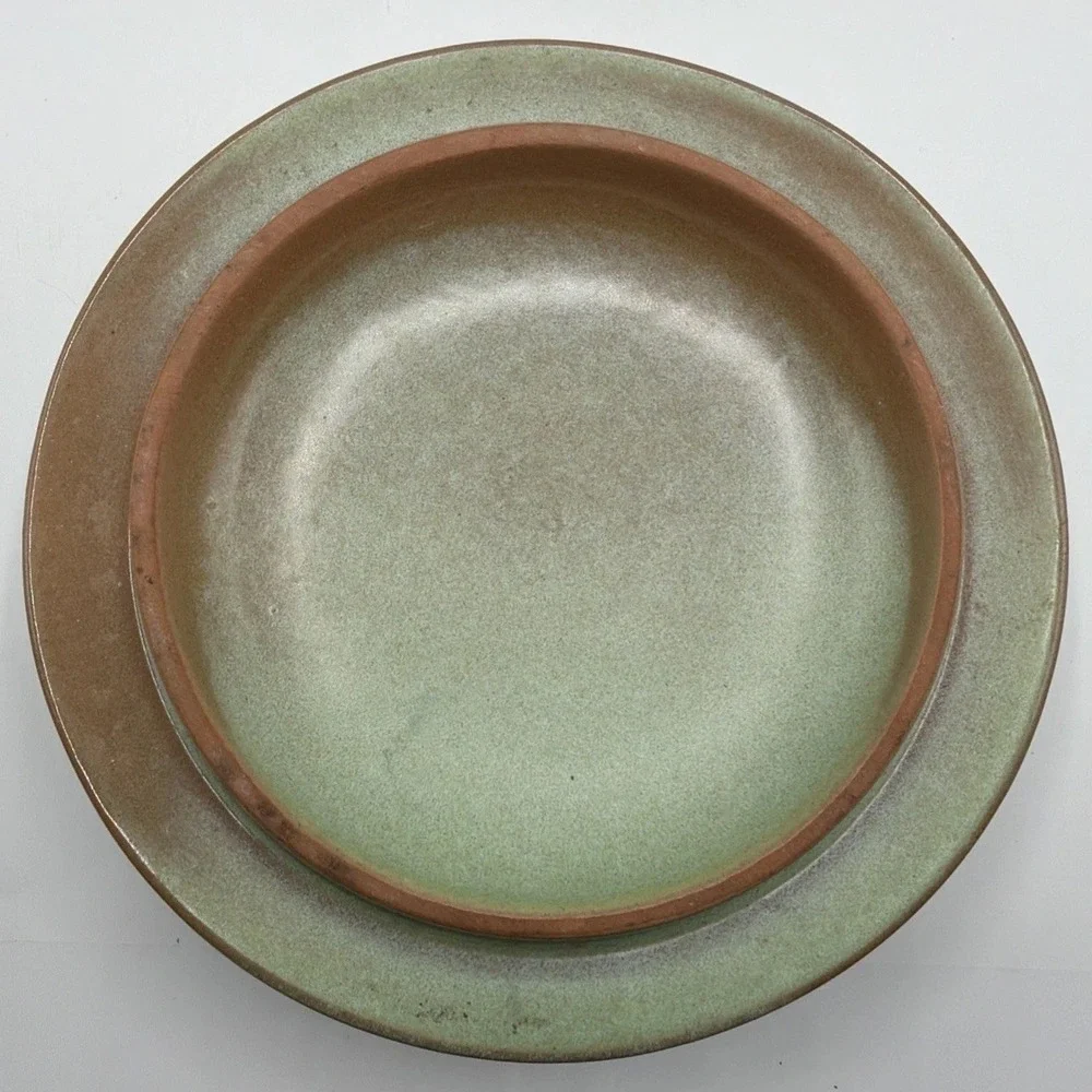Vintage Frankoma 5V Plainsman Prairie Green Casserole Dish w/Lid. Excellent Cond