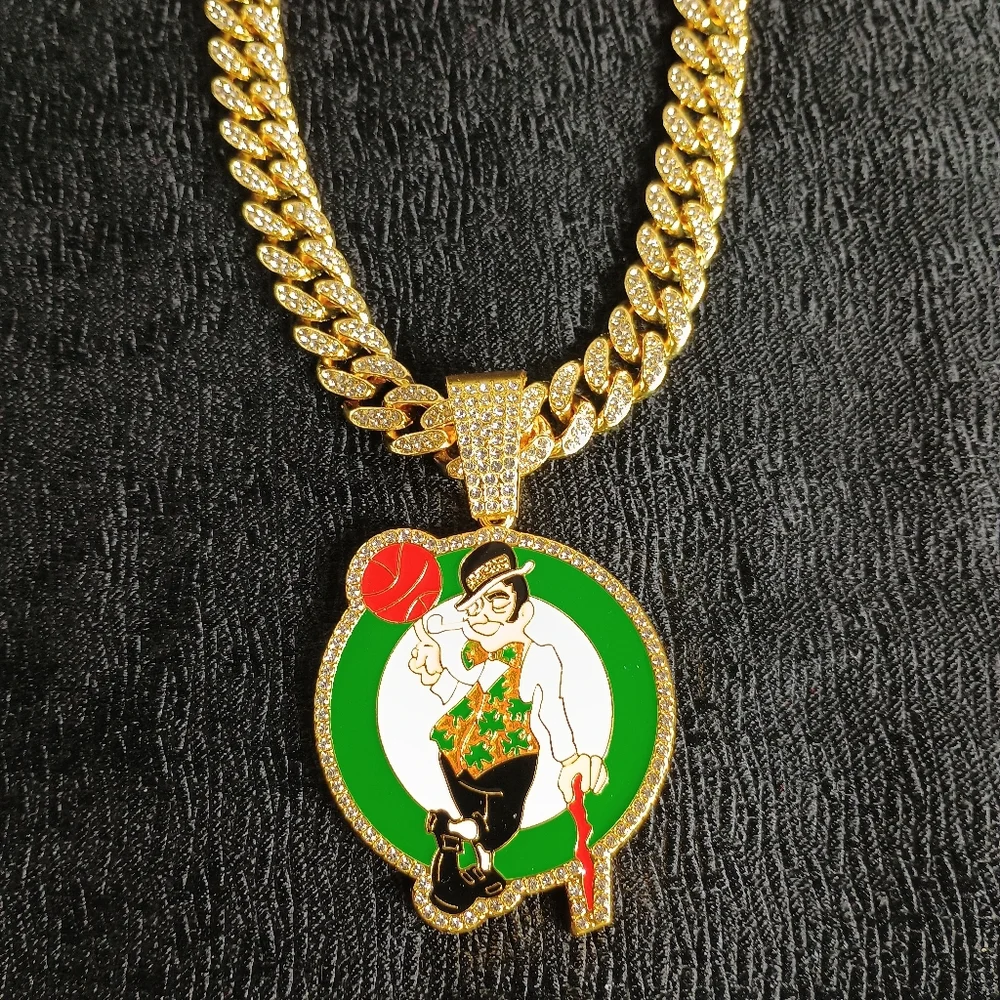 Boston Celtics 20 Inch Hip Hop Necklace Pendant NBA Basketball Jewelry