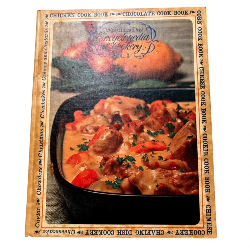 Vtg 1966 Womans Day Encyclopedia of Cookery Vol 3‎ Retro Mid Century Decor