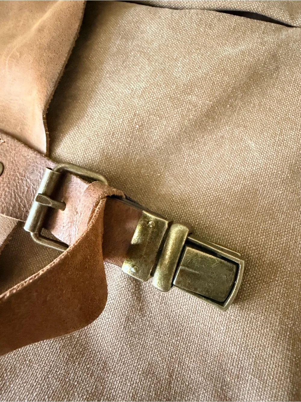 Wilsons Leather Vintage Canvas Laptop Messenger Bag Briefcase Satchel Brown