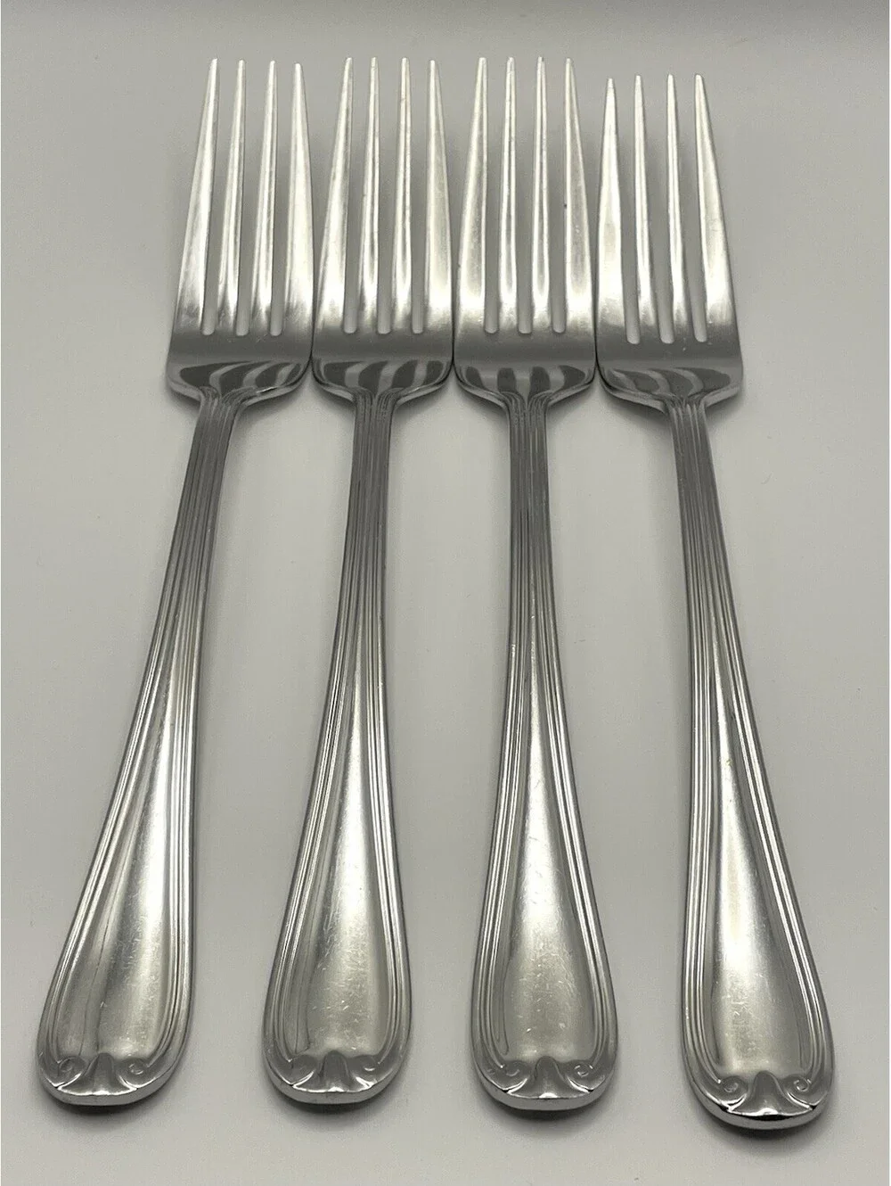 (4) Reed And Barton COLBY 18/10 Stainless China Dinner Fork Lot ~ 8 1/8”