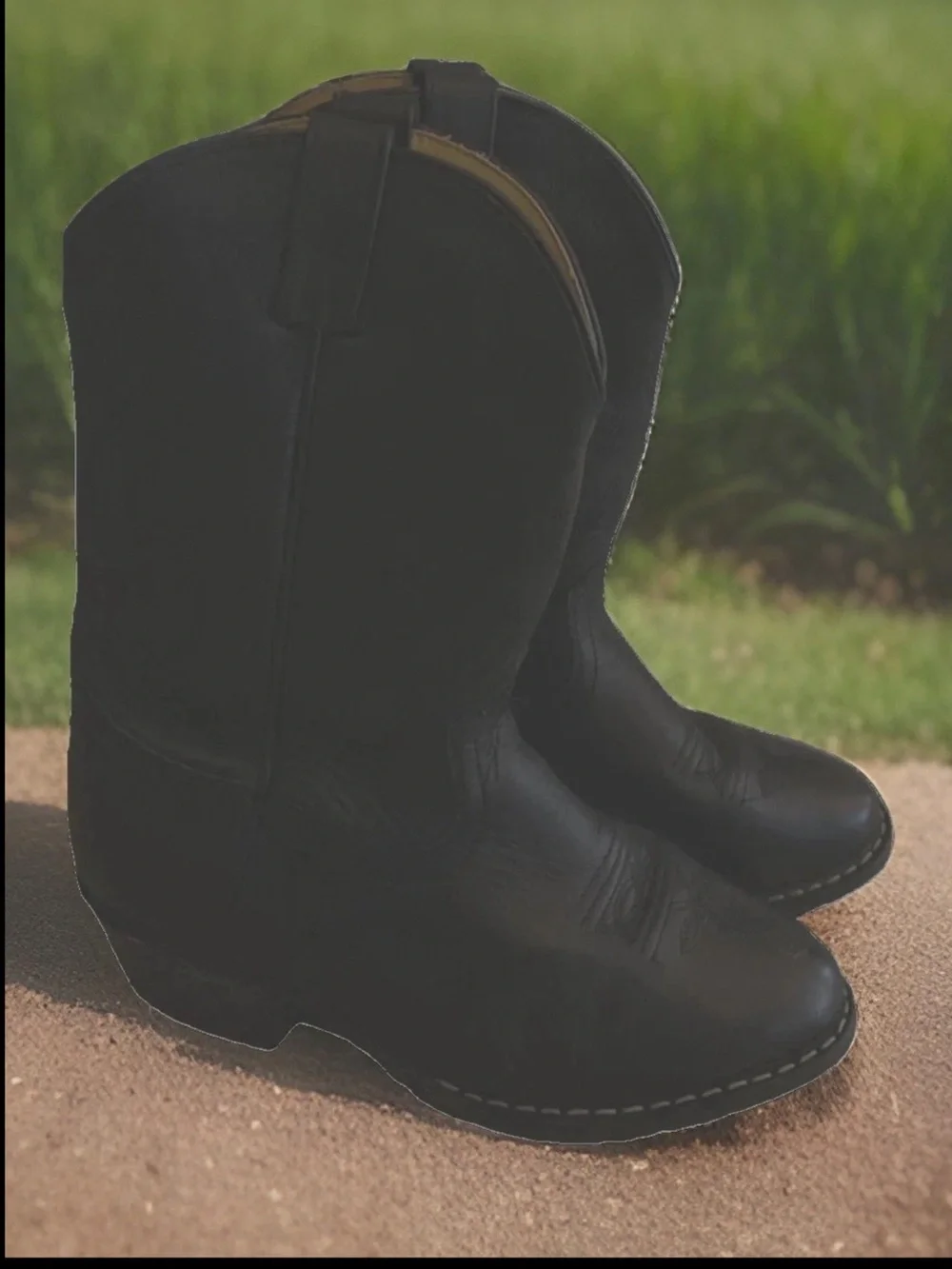 Smoky Mountain Cowboy Boots Youth Black Leather Western Unisex Sz 2