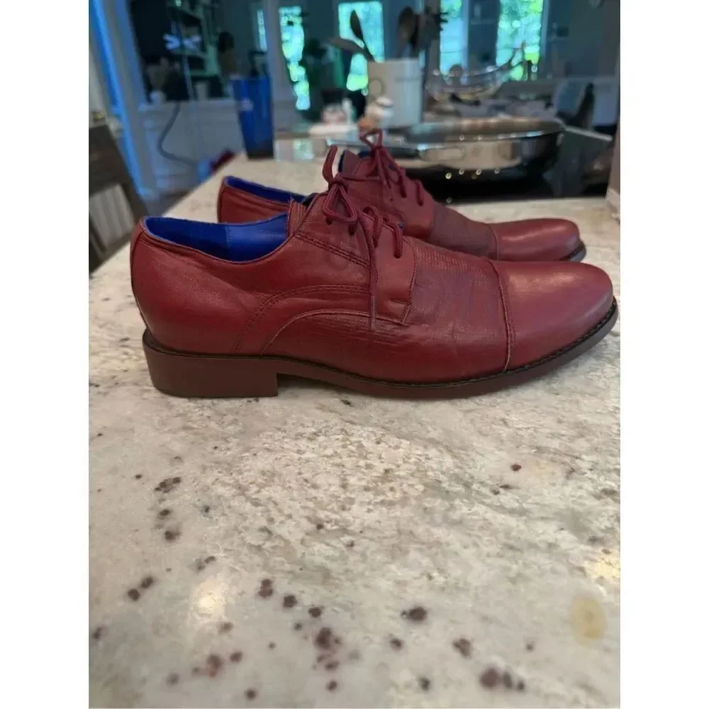 Altura Siete Burgundy Soft Leather Bostonian Oxford Shoes Sz 9 EUC