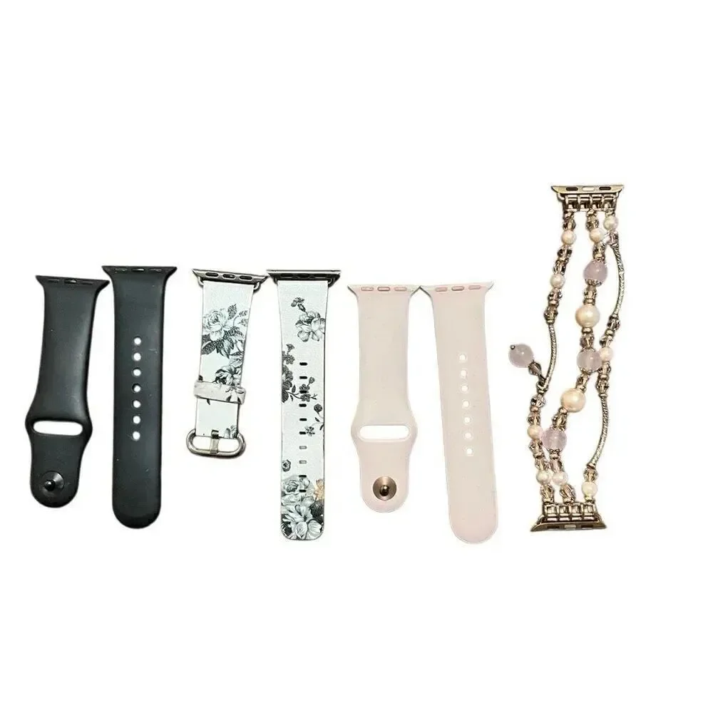 Bundle (4) Apple Watch bands 38 mm pink/ black/ floral/ beaded