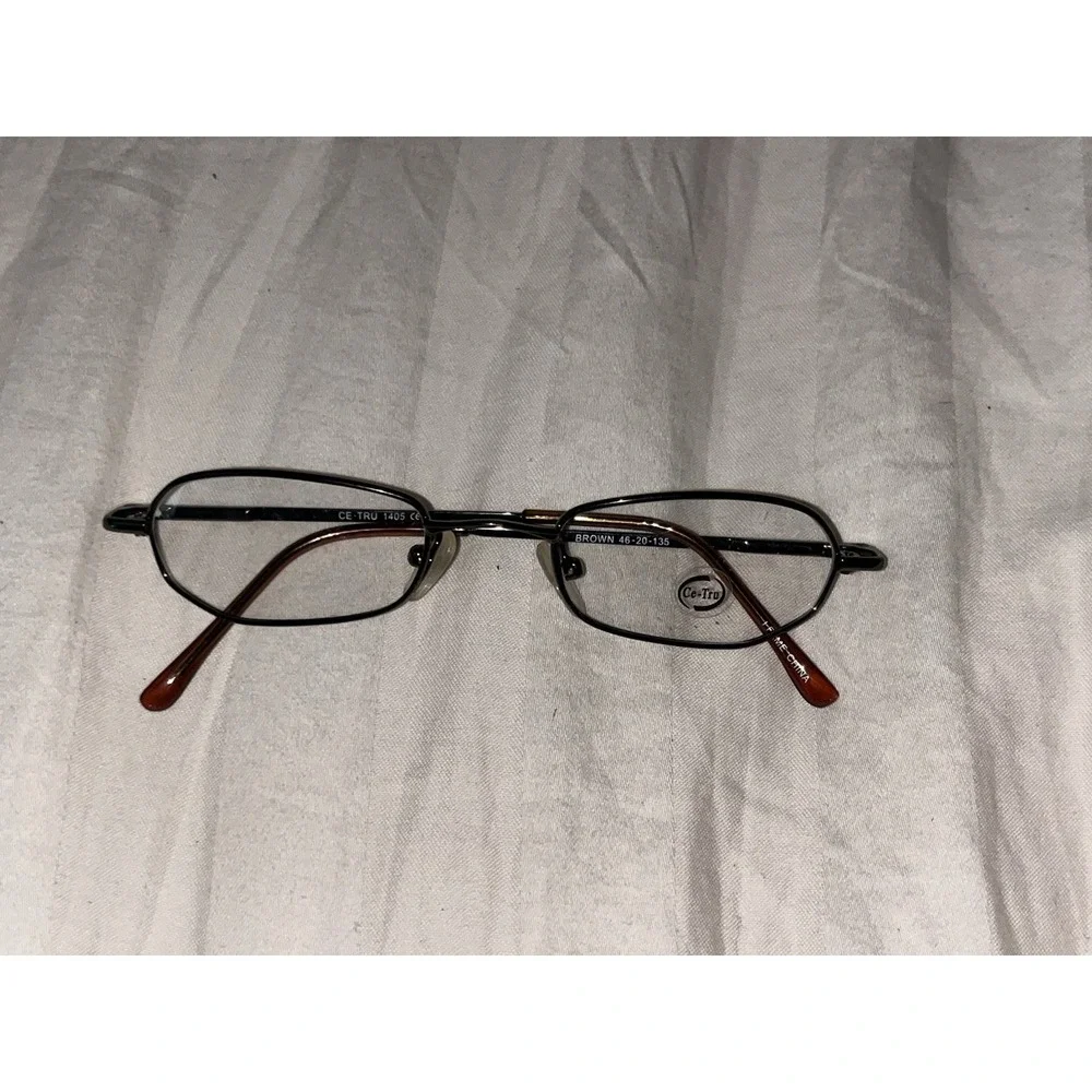 CE-TRU 1405 Brown Oval New Rare 46-20-135 Metal‎ Full Rim Eyeglasses Frame