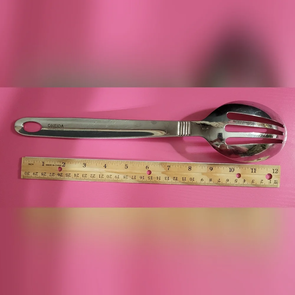 Oneida Stainless Steel Slotted Serving Spoon Approximately 12 1/2