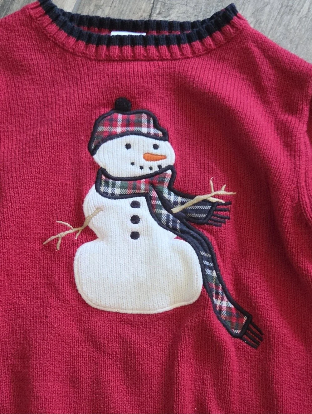 Gymboree EUC 2T Red Snowman Sweater, Navy Reversible Striped Tee and Cargo Pants