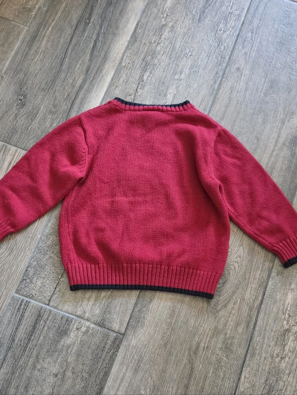 Gymboree EUC 2T Red Snowman Sweater, Navy Reversible Striped Tee and Cargo Pants