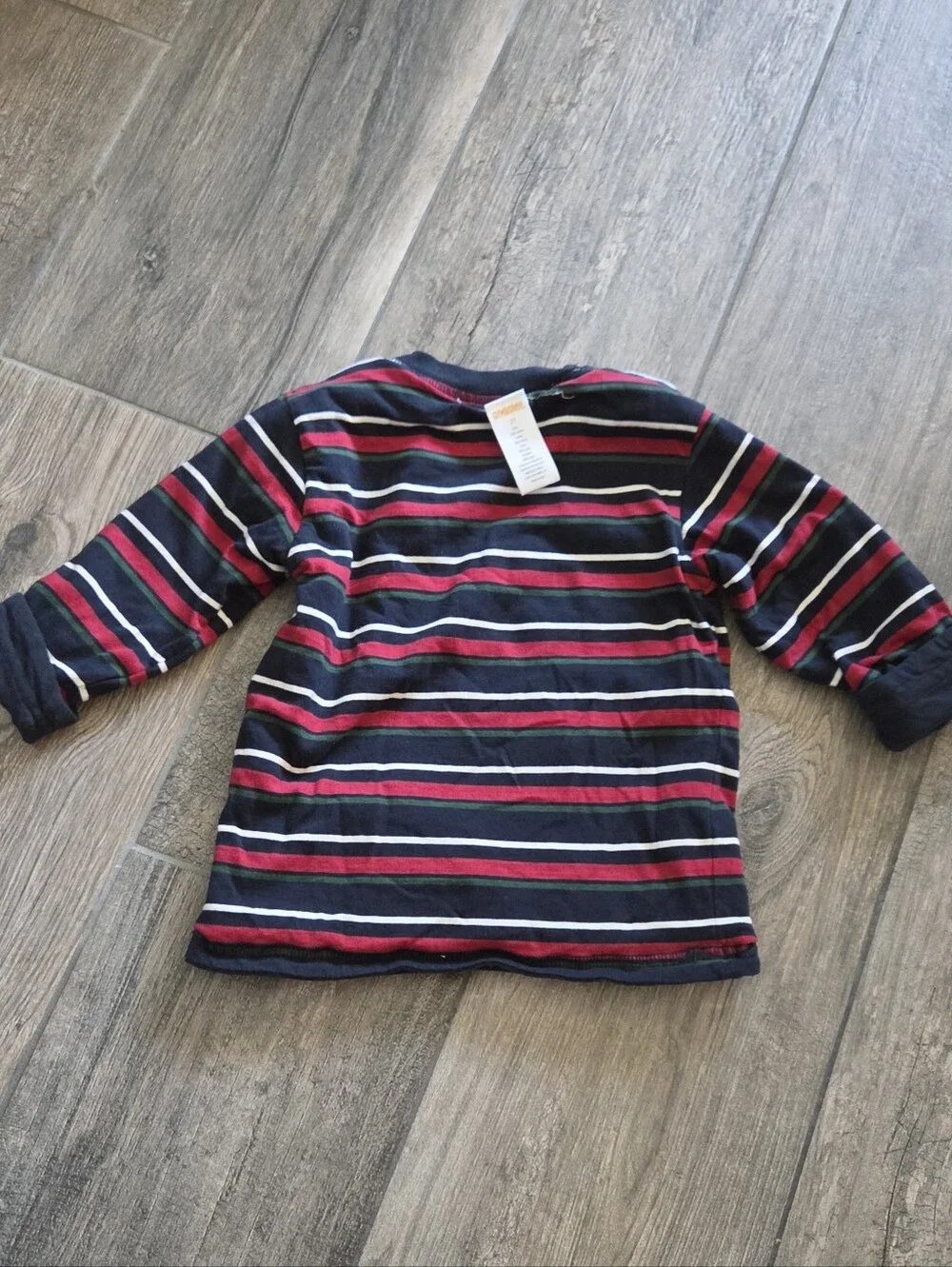 Gymboree EUC 2T Red Snowman Sweater, Navy Reversible Striped Tee and Cargo Pants