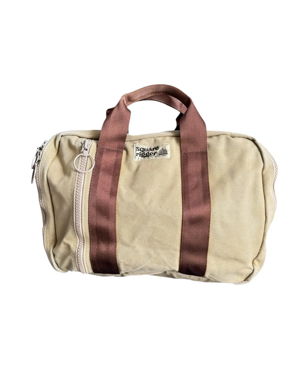 Vintage Lands End Square Rigger Bag Cotton‎ Briefcase Tool Travel Unisex