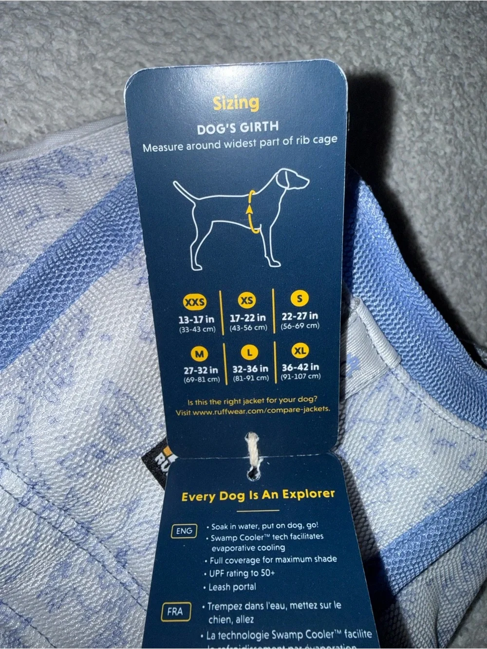 Ruffwear Swamp Cooler Cooling Dog Evaporative Vest Size XS 17”-22” Purple