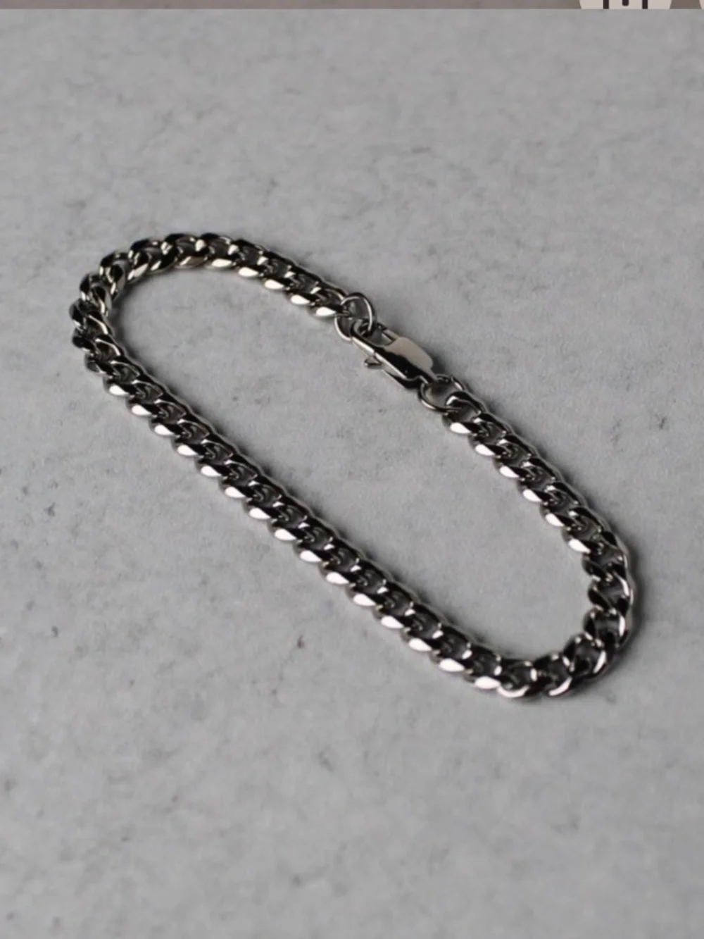 Stainless Steel Diamond Cut Curb Chain Bracelet-4mm