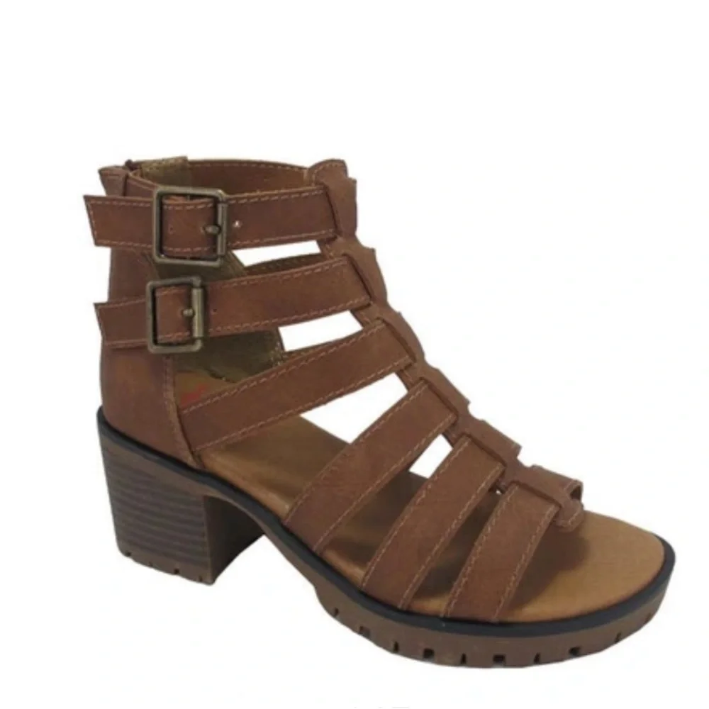 Kelly pop girls brown zip sandals‎ NEW