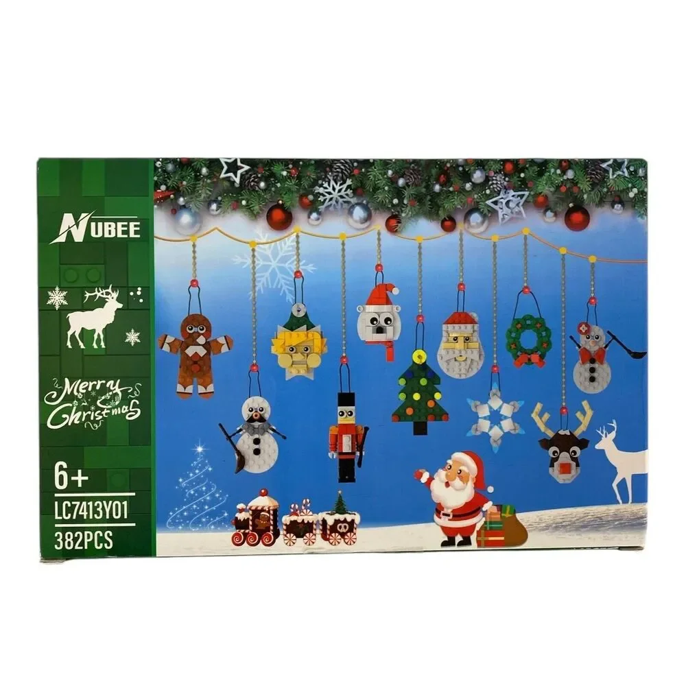 Nubee Merry Christmas Building Block Ornament Set 382pcs LC7413Y01 New C72Q‎