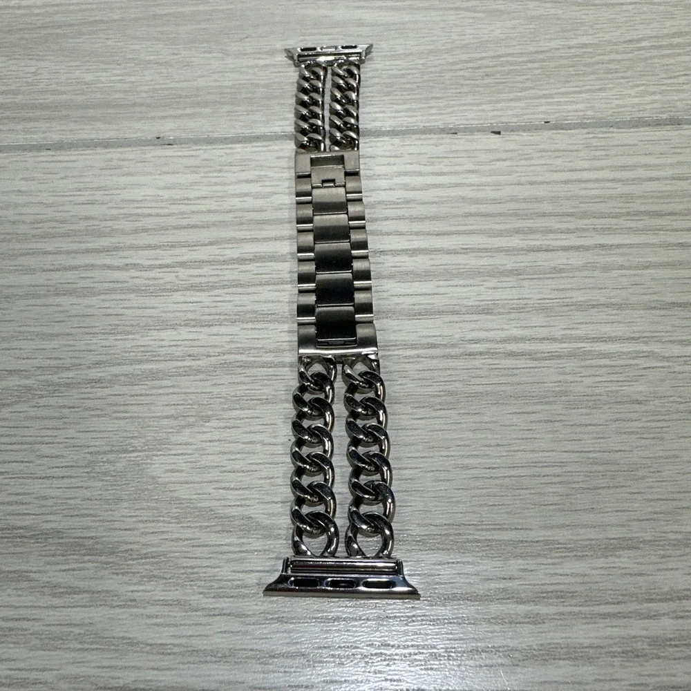 Apple‎ Watch Band Metal Silvertone Chain Pattern