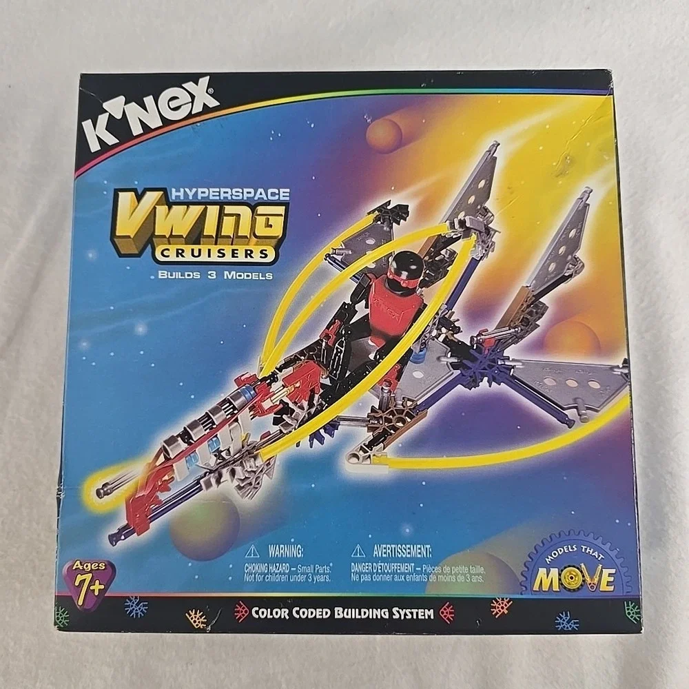 K'NEX HyperSpace VWing Cruisers Set 1999 Builds 3 Airship Models Missile‎ Plane