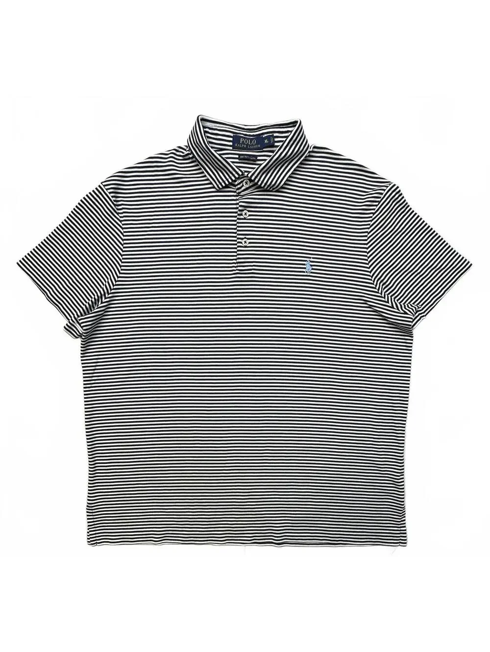 Polo Ralph Lauren Men’s XL Pima Soft Touch Navy White Striped Polo Shirt
