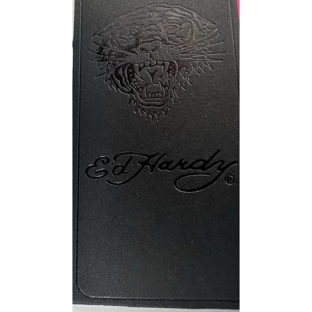 Ed Hardy Cosmetic Bag 2 Pc Set Rhinestone Hearts Skull Rose‎ Tattoo Makeup Case