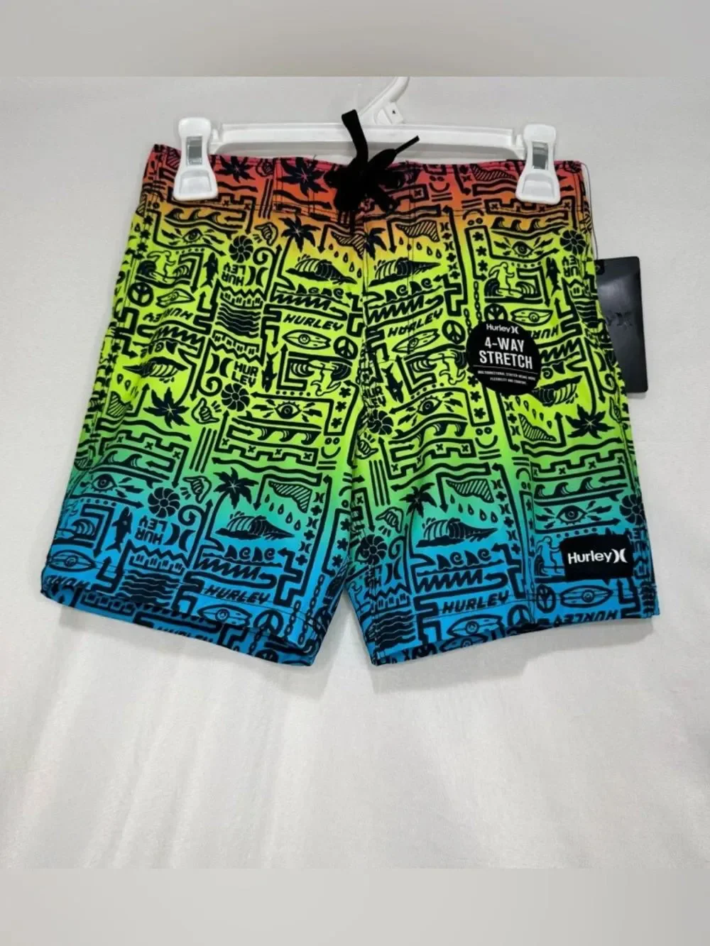 Boys Hurley Print Boardshorts Size 4