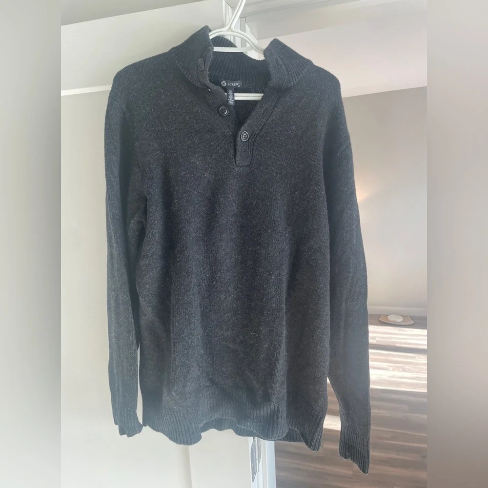 Men’s Large-Tall JCrew Wool/Rabbit/Cashmere Sweater - Dark Grey