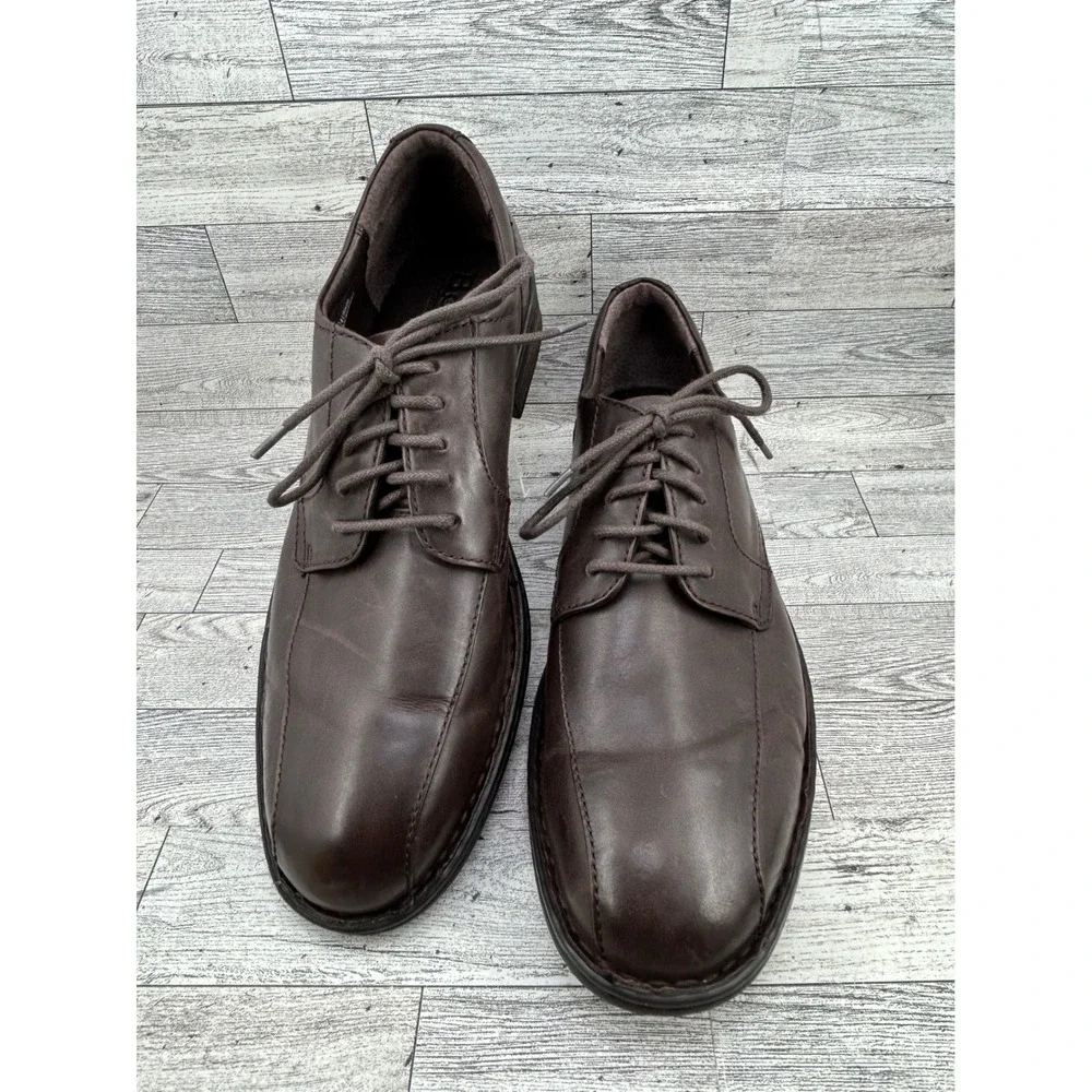 Born Mens Brown Leather Bicycle Toe Oxford Dress Shoes H14052 Size‎ 11.5M