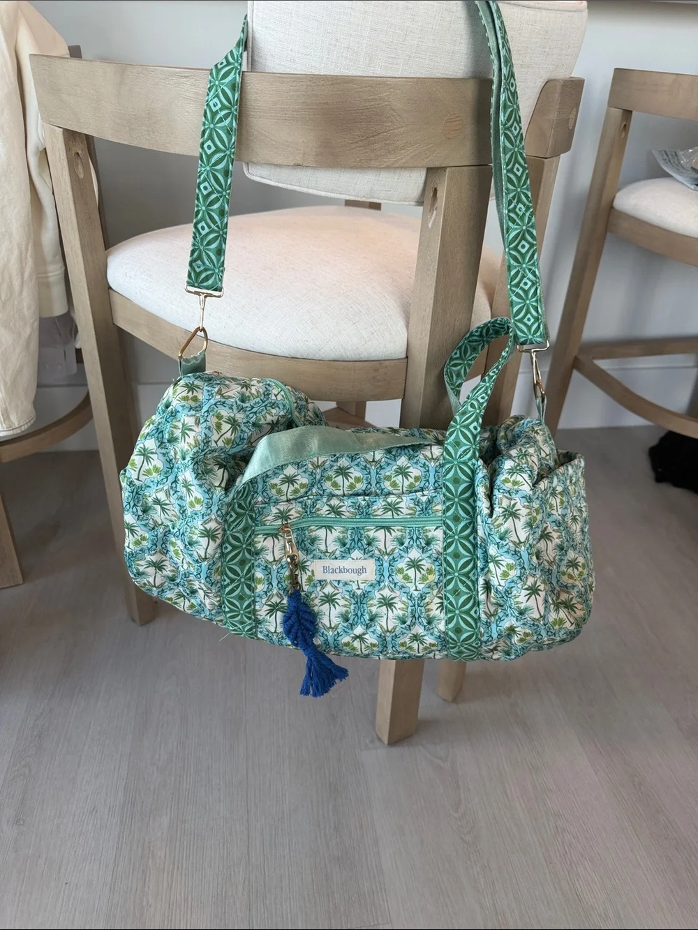 Blackbough Green Floral Quilted Baby Bag with Patterned Straps