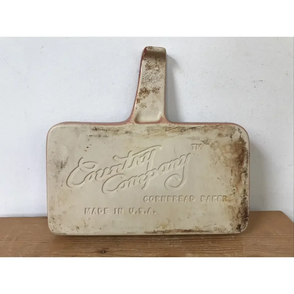 Vintage Country Company Cornbread Baker Ceramic Stoneware Oven Pan USA