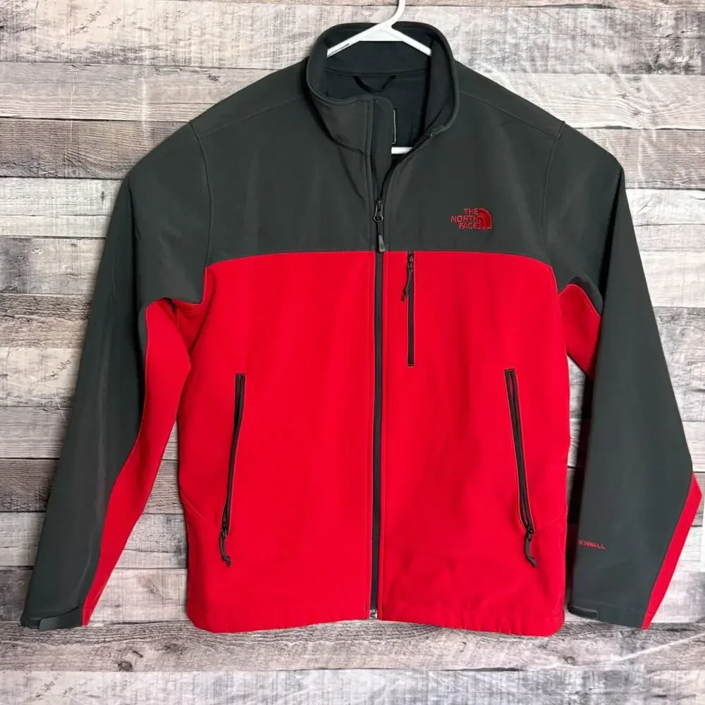 North Face Windwall Apex Bionic Jacket Mens Large Red Softshell Full Zip