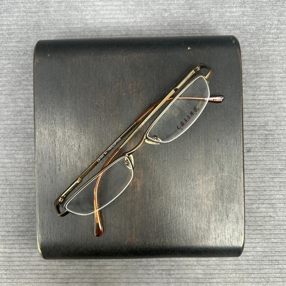 Casino Eyewear CB1083 Bronze Semi Rimless Rectangular Frames 52-16-140