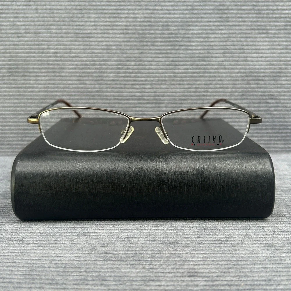 Casino Eyewear CB1083 Bronze Semi Rimless Rectangular Frames 52-16-140