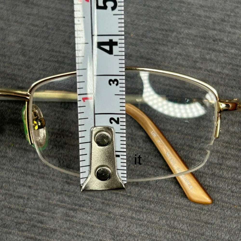 UR it Silver Semi-Rimless Y2k Eyeglass Frames Gold Amber 50-18-135 C2 Korea