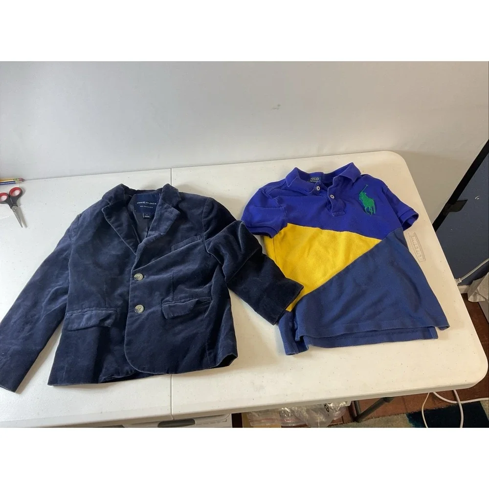 Boys‎ size 5 Ralph Lauren pony Polo, Janie Jack velvet Blazer preppy