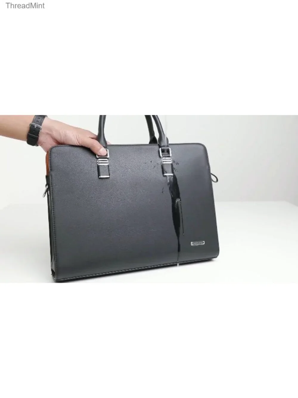 Leather Briefcase Laptop Bag Business Shoulder Bag for Men