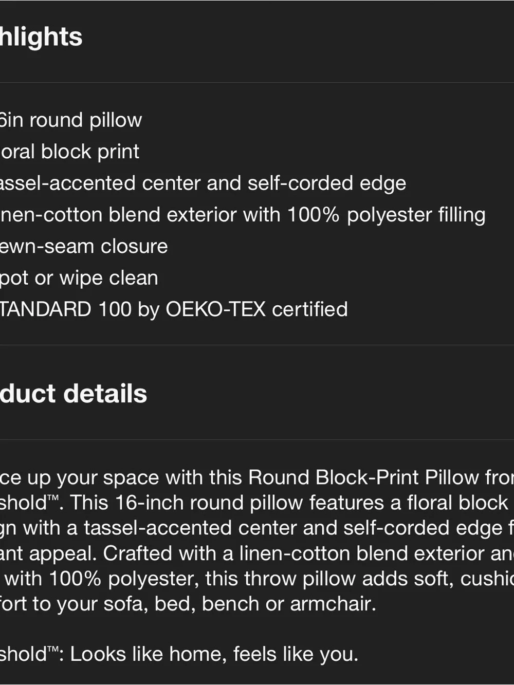 Round Block Print Pillow Blue/Neutral - Threshold™