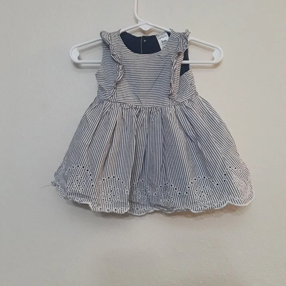 Carter's Navy and White Striped Casual Dress