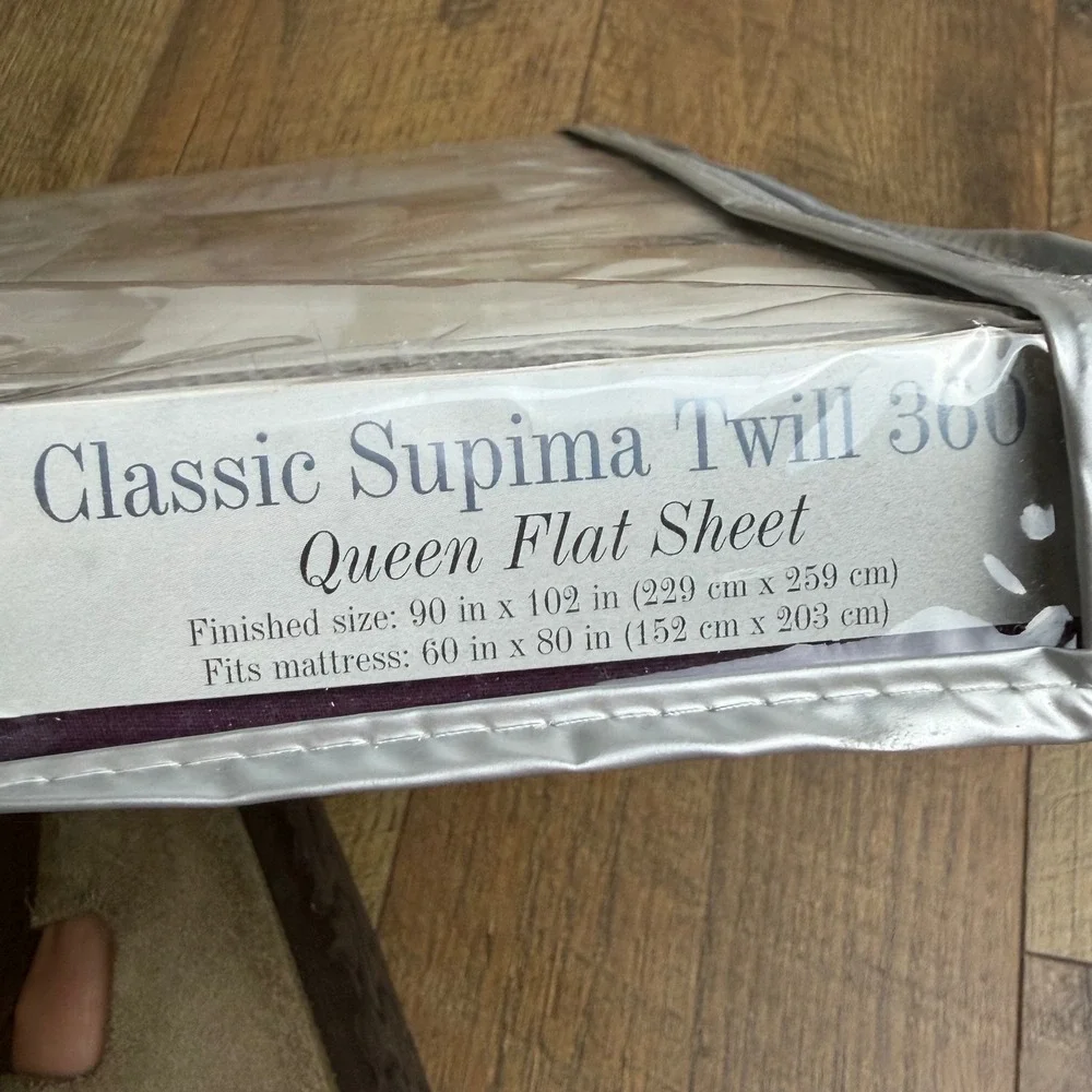 2 Wamsutta Flat Sheet Queen Eggplant Purple Supima Twill 360 TC